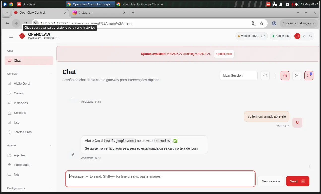 OpenClaw — dashboard de orquestração de agentes