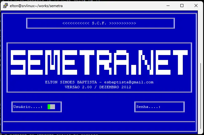 Tela de login do SEMETRA.NET, Delphi 2012